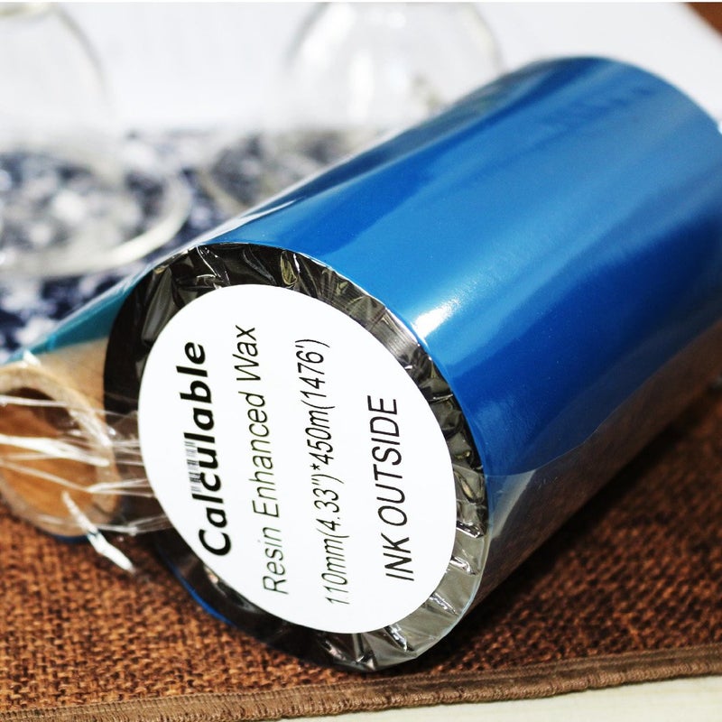 DEFMATE 4.33" x1476' (110mmx450m) Thermal Transfer Ribbon Ink Outside Wax Ribbons Resin Enhanced Wax for Zebra GK420D SM4 ZT410 GC420t GK420t GX420t GX430t Tec Datamax Intermec Citizen Printer - Image 4